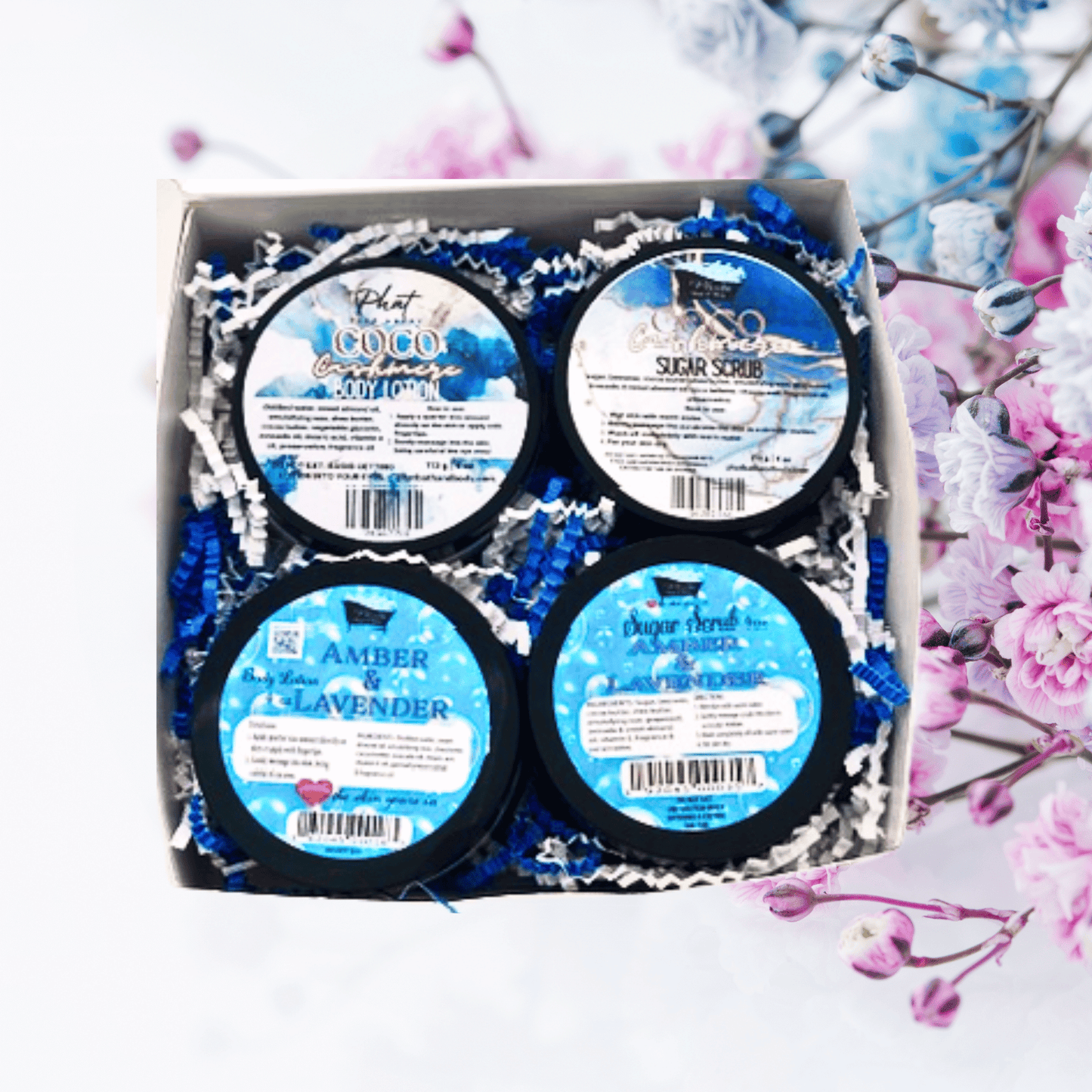 Sugar & Silk | Body Care Gift Duo 2 Body Lotion 2 Sugar Scrubs in Assorted Scents with Headband