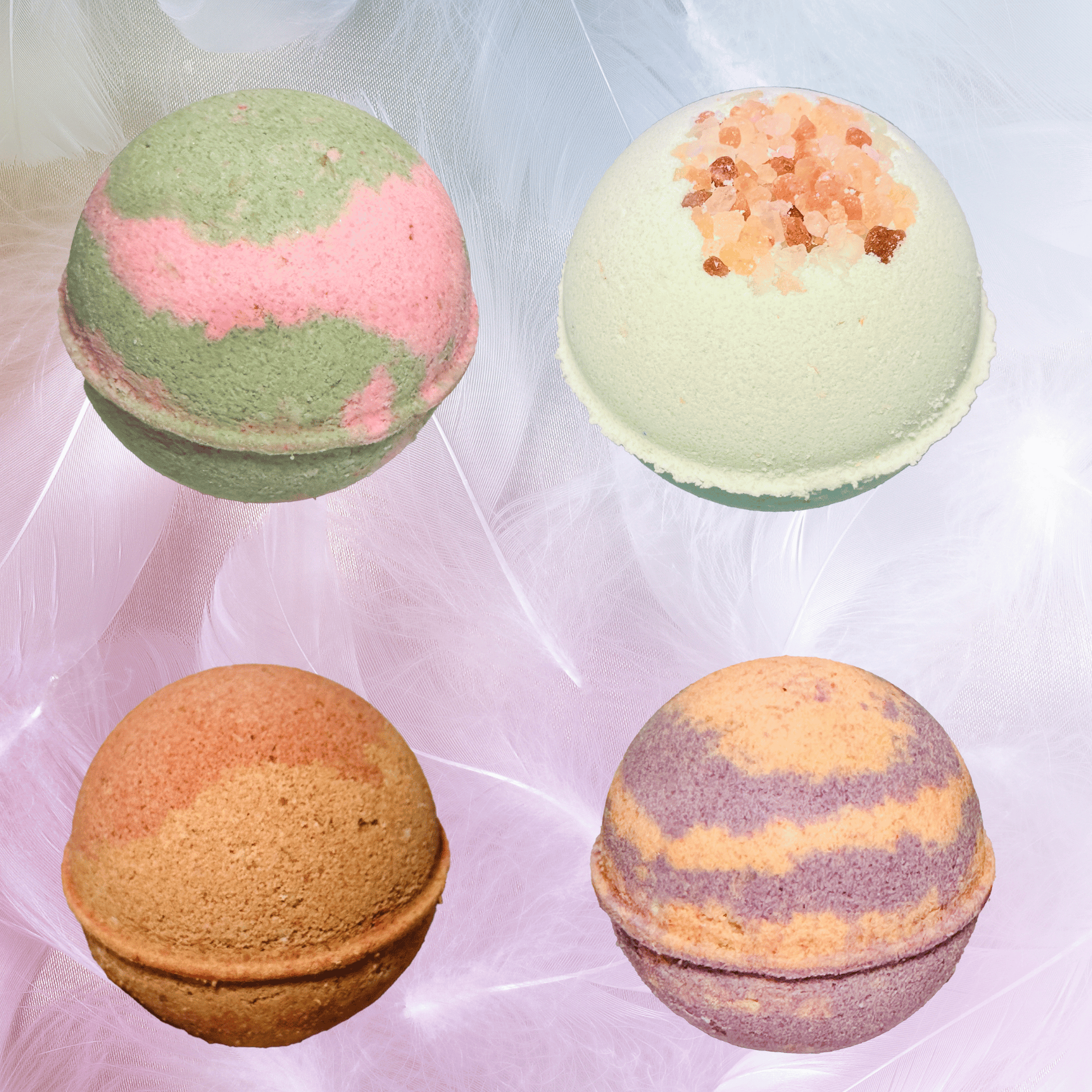 4 Oatmeal Luxury Assorted Scents Bath Bombs Organic Natural Vitamin E