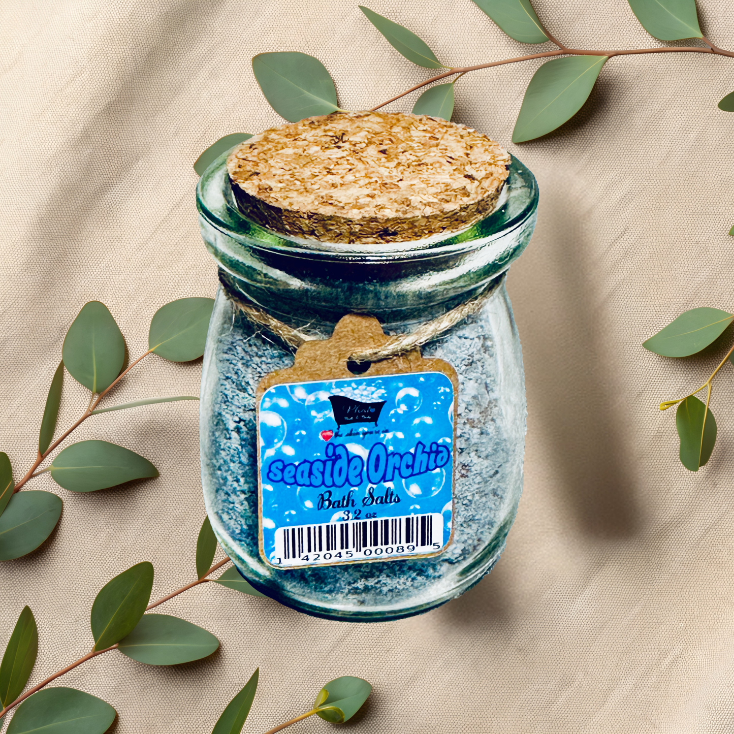 Seaside Orchid Natural Bath Salts with Kaolin Avocado & Sea Salt Bath Soak | 3.5 oz