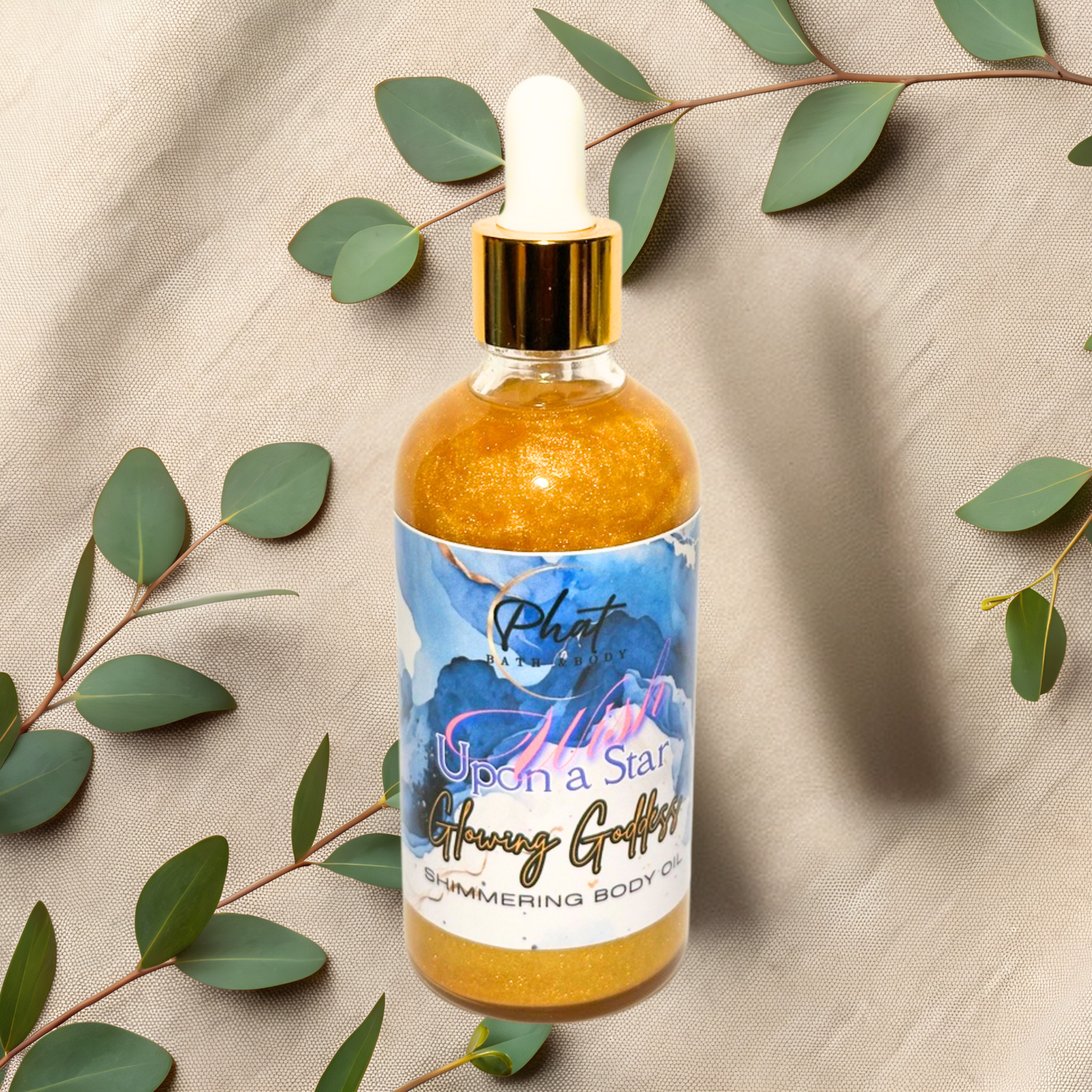 Wish Upon a Star Glowing Goddess Natural Shimmer Body Oil Thousand Wishes Type Golden Glow | 3.2 oz