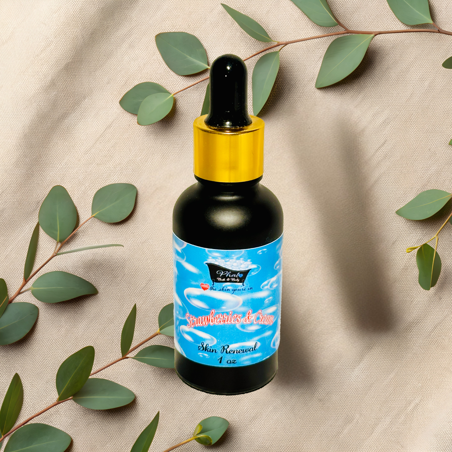 Strawberries & Cream Skin Renewal Serum Natural Anti Aging Skin Therapy | 1 oz