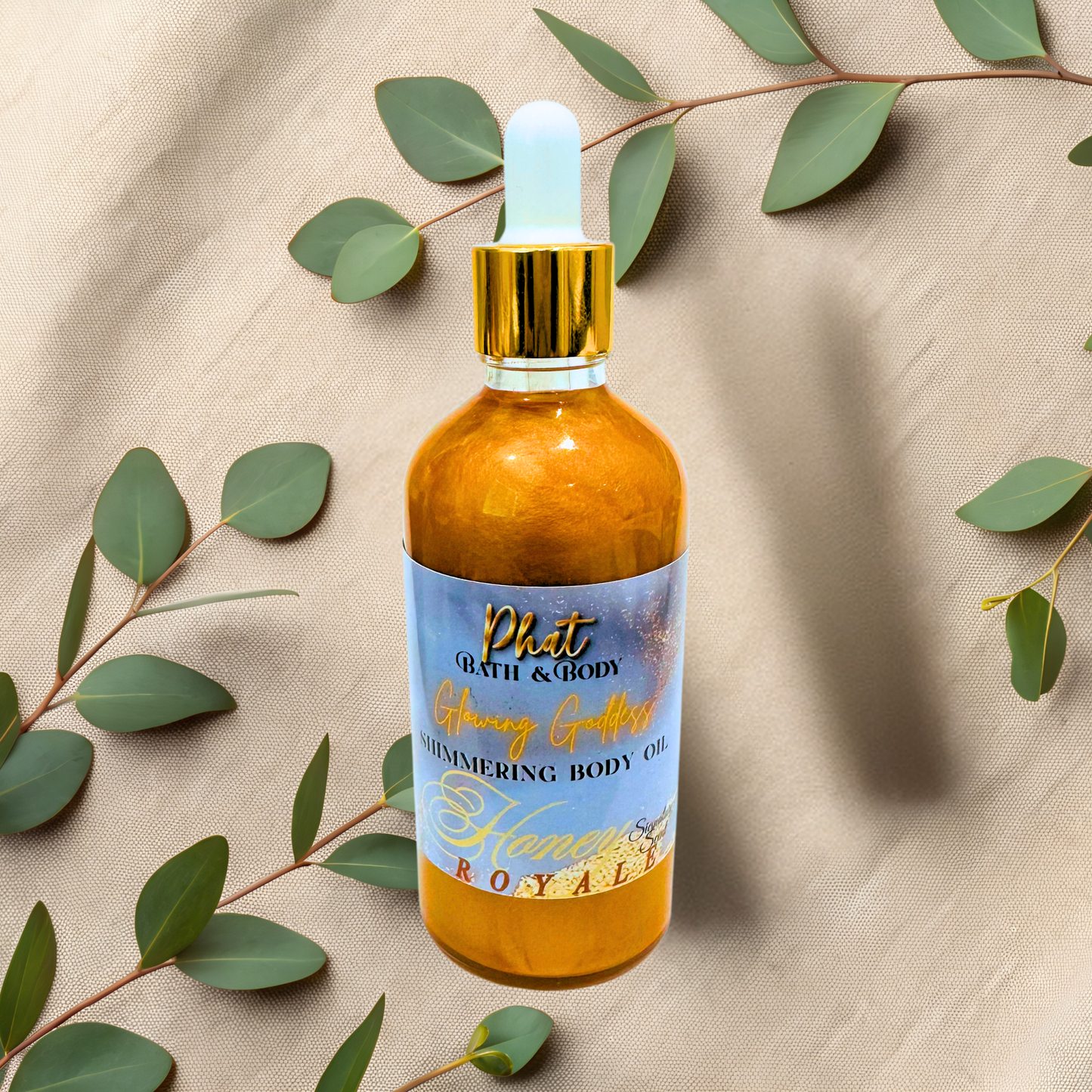 Honey Royale Signature Scent Glowing Goddess Natural Shimmer Body Oil | 3.2 oz