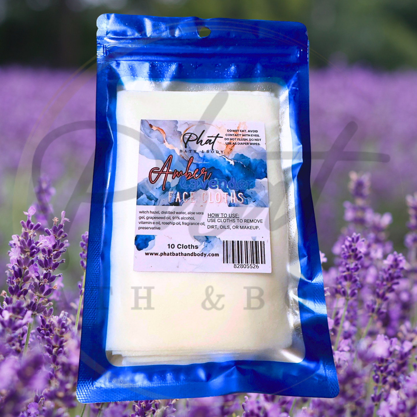 Amber and Lavender Disposable Natural Facial Cloths