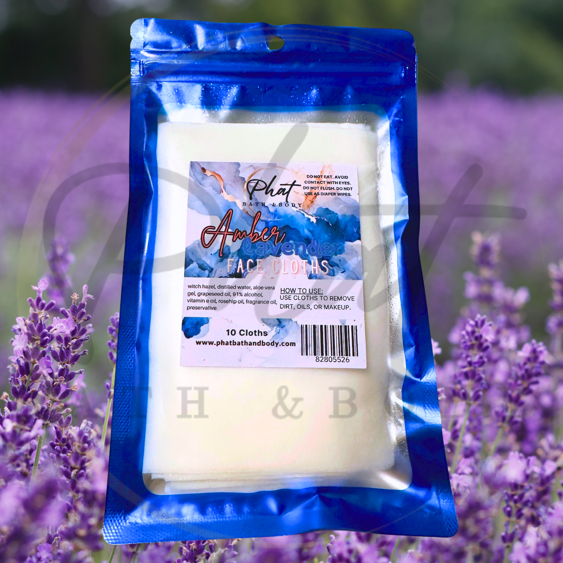 Amber and Lavender Disposable Natural Facial Cloths