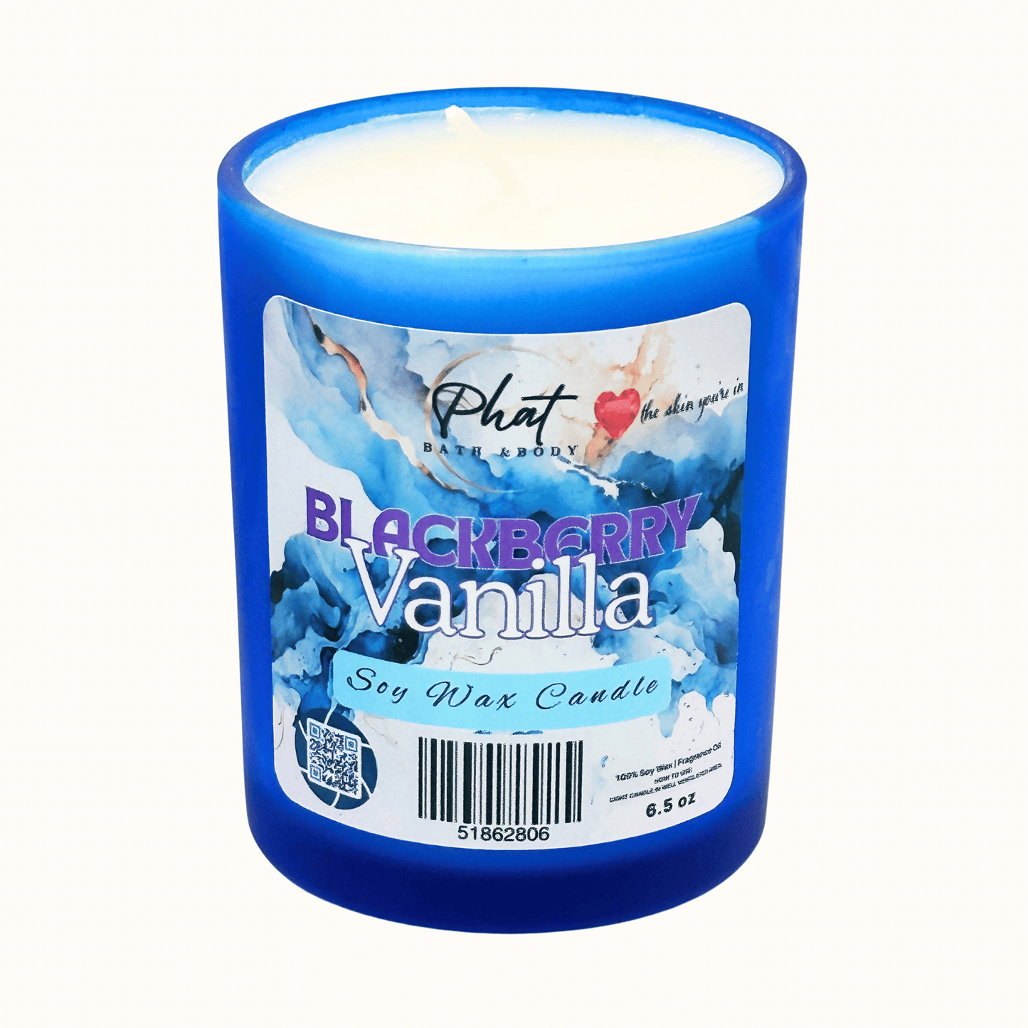 Blackberry Vanilla Natural Soy Wax Candle 6.5 oz Black Raspberry Vanilla Type