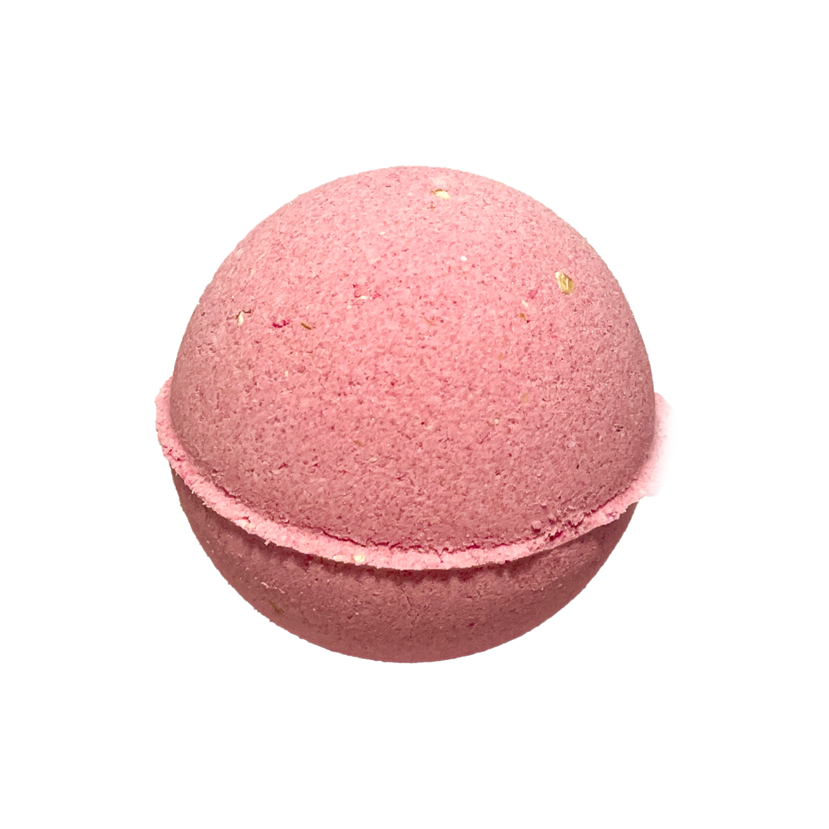 Pink bath bomb on a white background