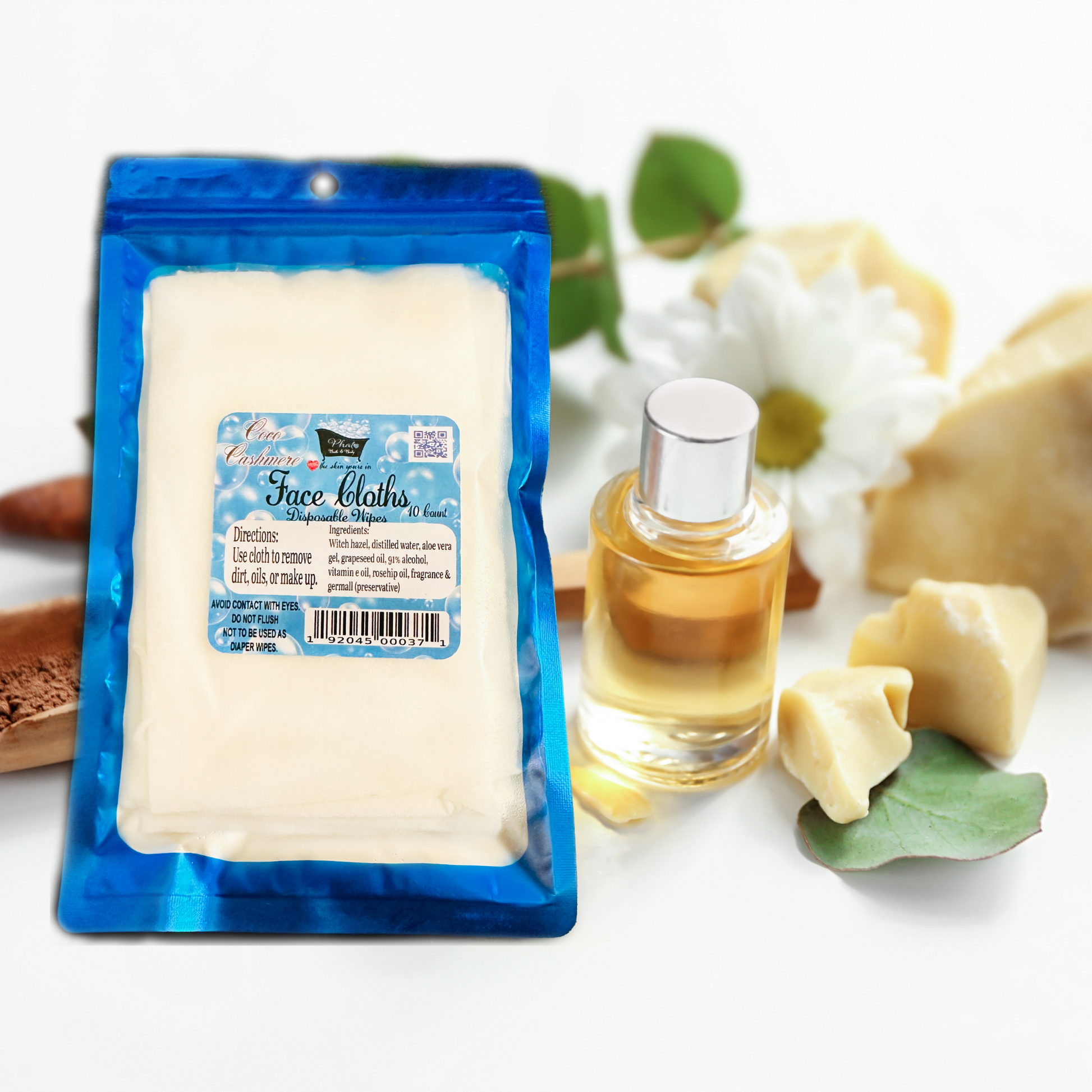 Coco Cashmere Disposable Natural Facial Cloths Cocoa Butter Cashmere