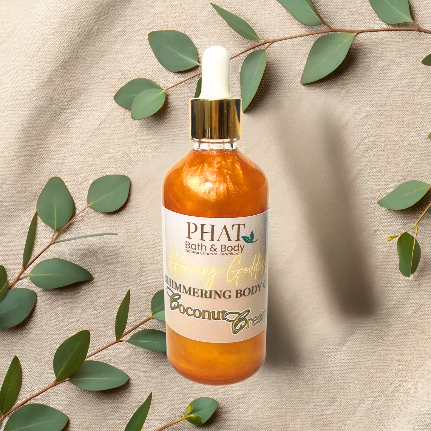 Coconut Cream Glowing Goddess Natural Shimmer Body Oil Golden Glow | 3.2 oz