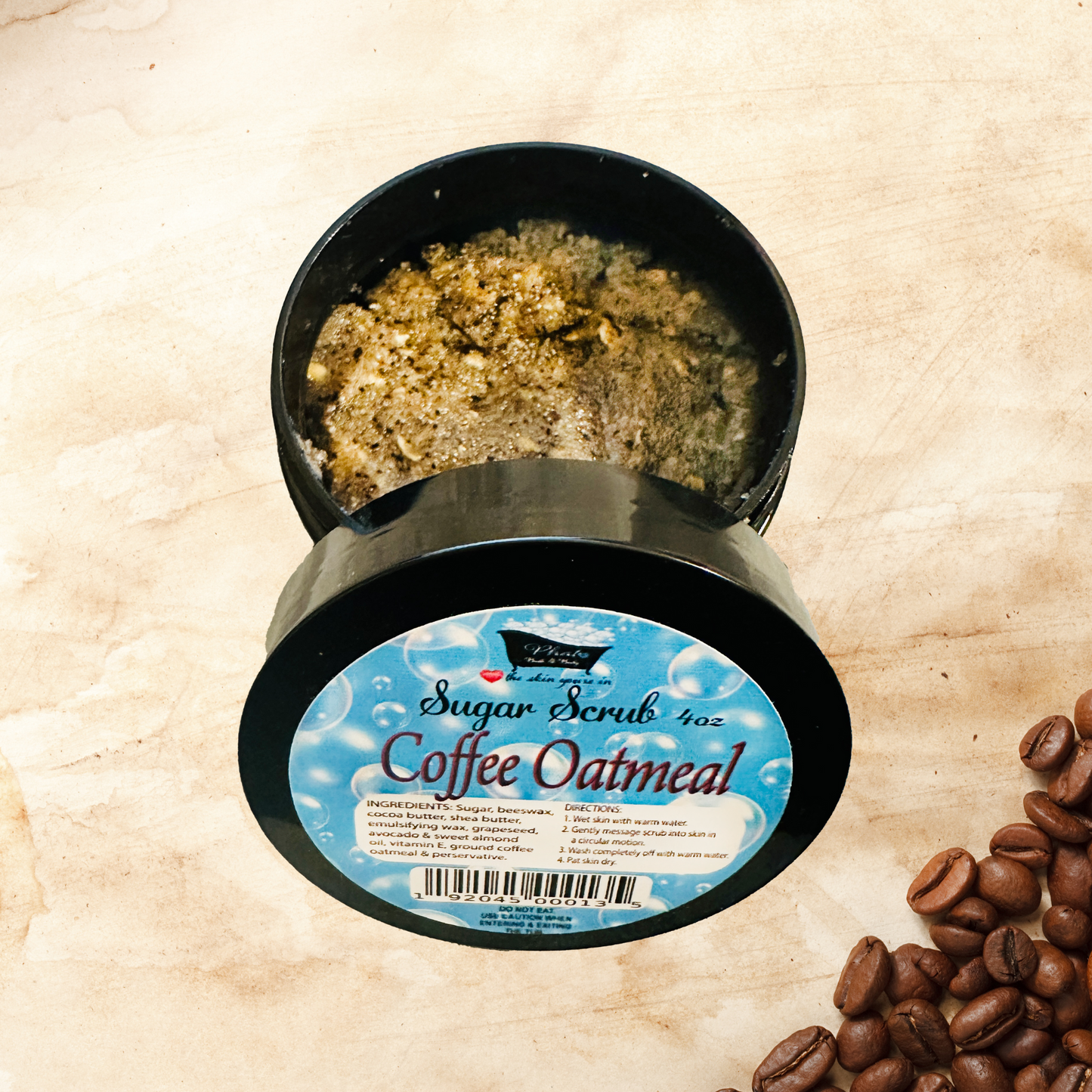 Coffee and Oatmeal Natural Whipped Shea Sugar Scrub