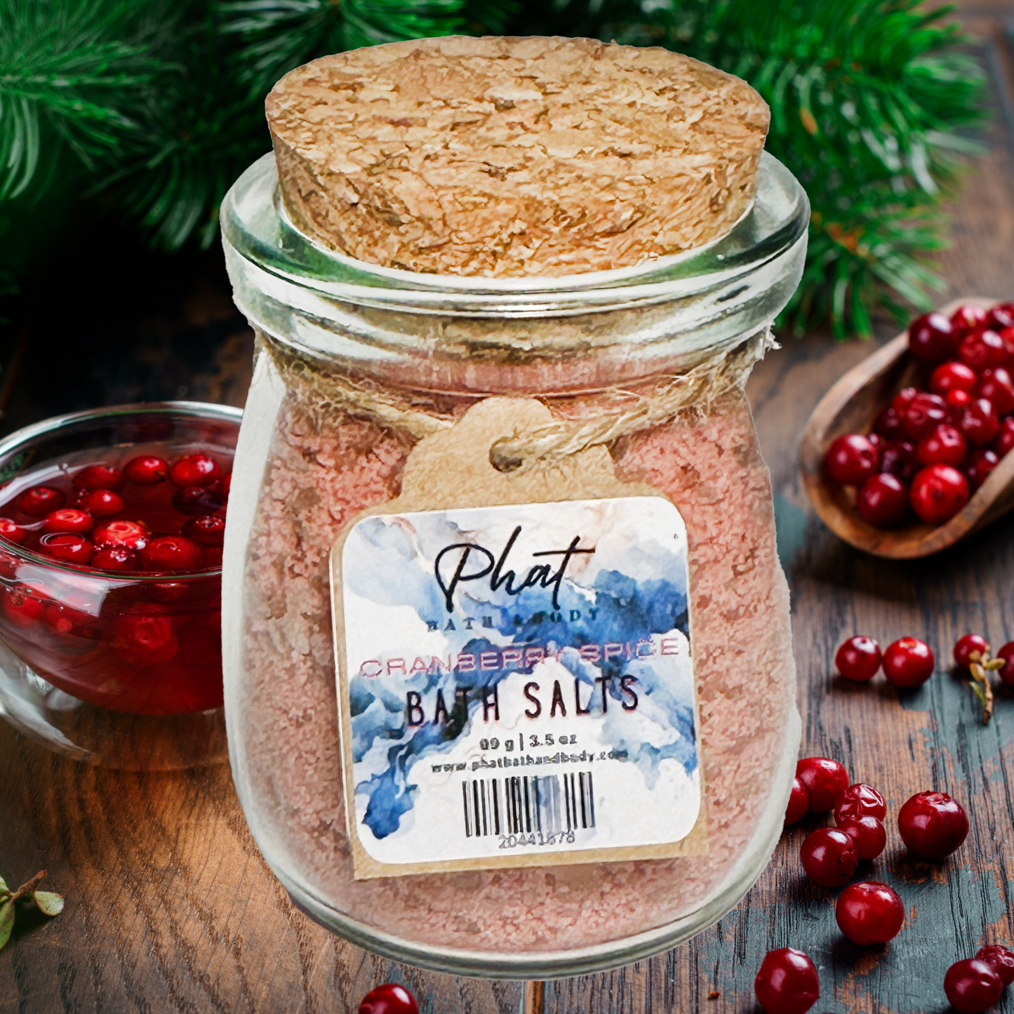 Cranberry Spice Natural Bath Salts