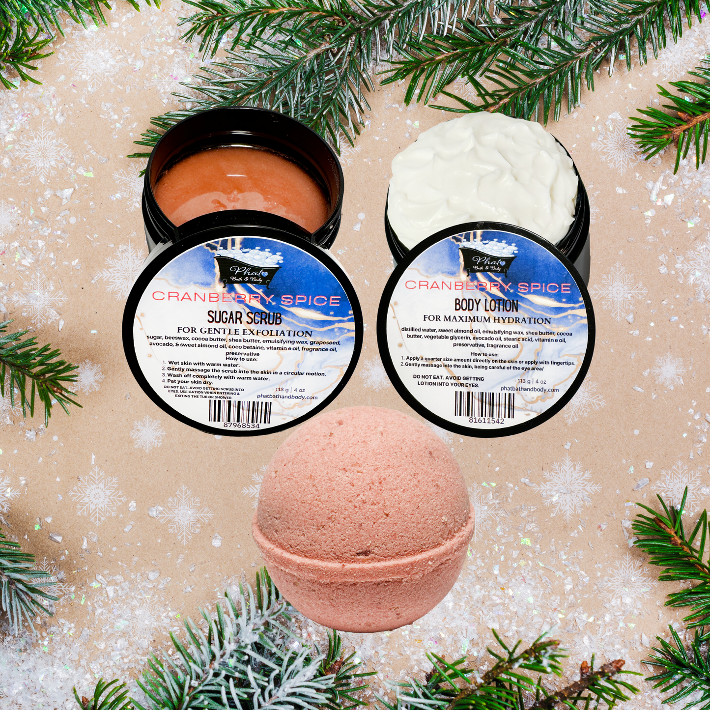 Cranberry Spice Oatmeal Skin Nourishing Bath Bombs