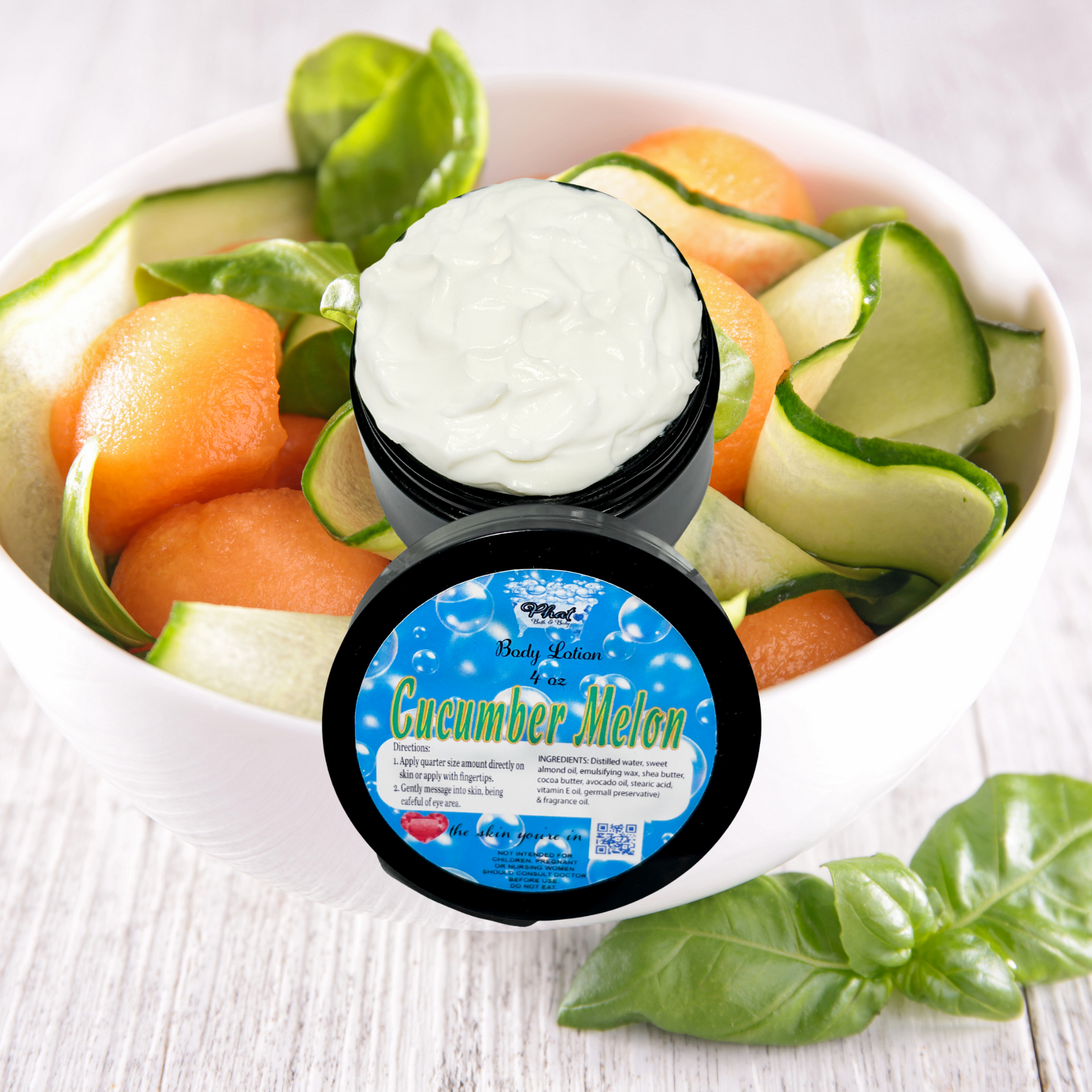 Cucumber Melon Organic Moisturizing Body Lotion Shea Cocoa Butter