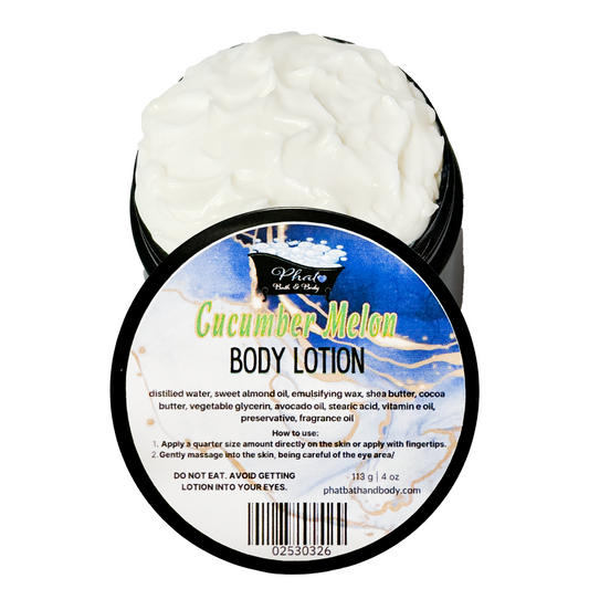 Cucumber Melon Organic Moisturizing Body Lotion Shea Cocoa Butter