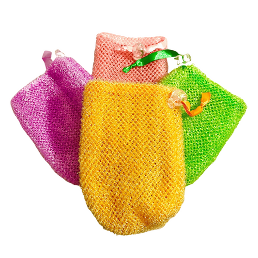 Exfoliating Soap Pouch Net Soap Pocket for Shower or Bath Loofah Mesh Soap Pouch in Assorted Colors