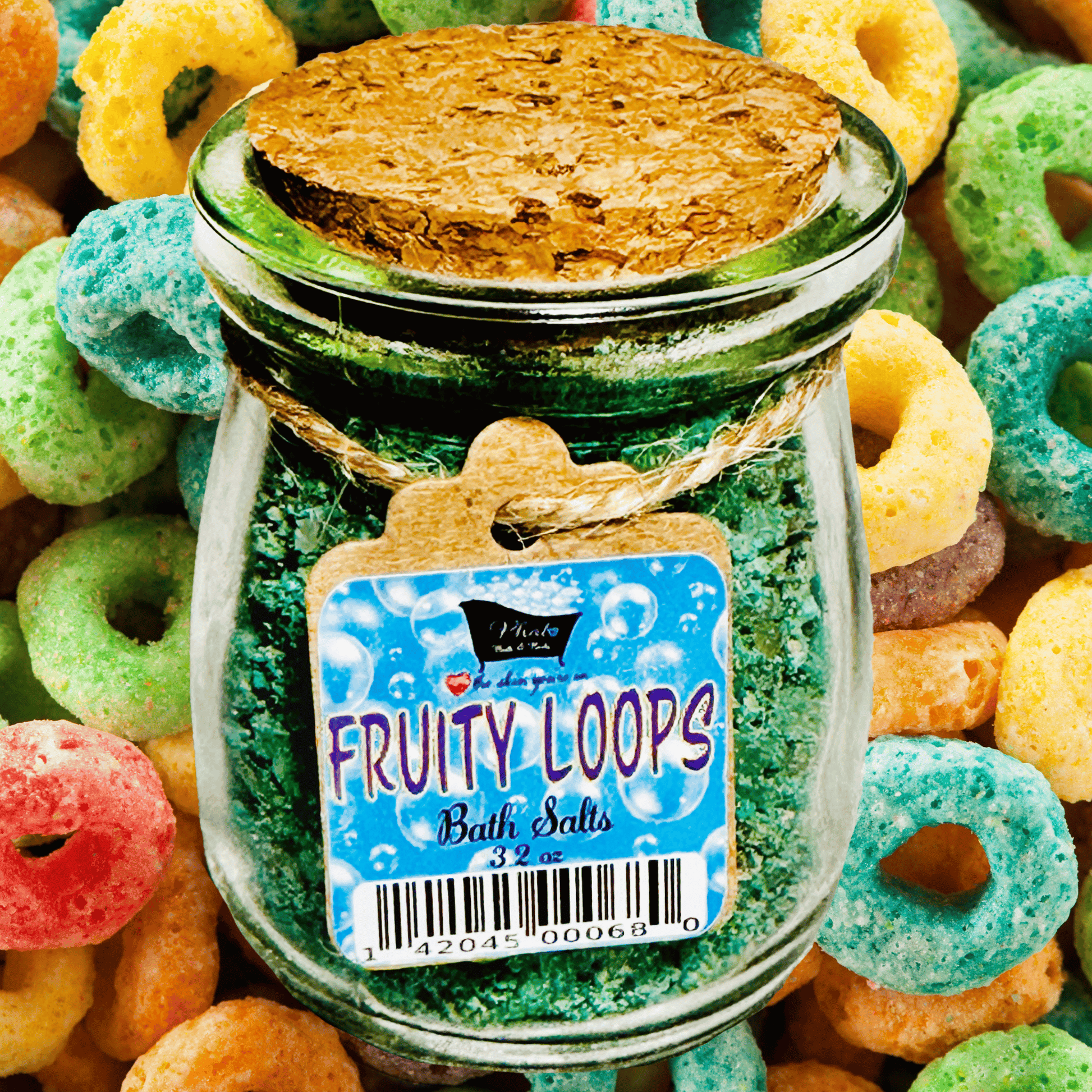 Fruity Loops Natural Bath Salts with Kaolin Avocado & Sea Salt Bath Soak Fruit Loops Type | 3.5 oz