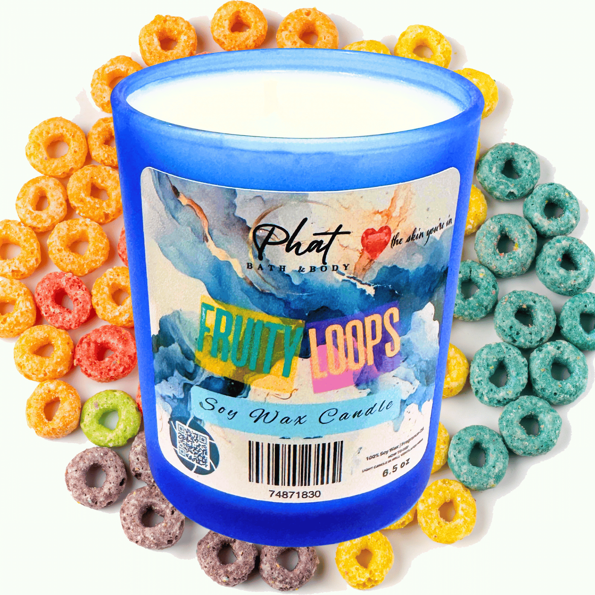 Fruity Loops Natural Soy Wax Candle 6.5 oz Fruit Loops Type
