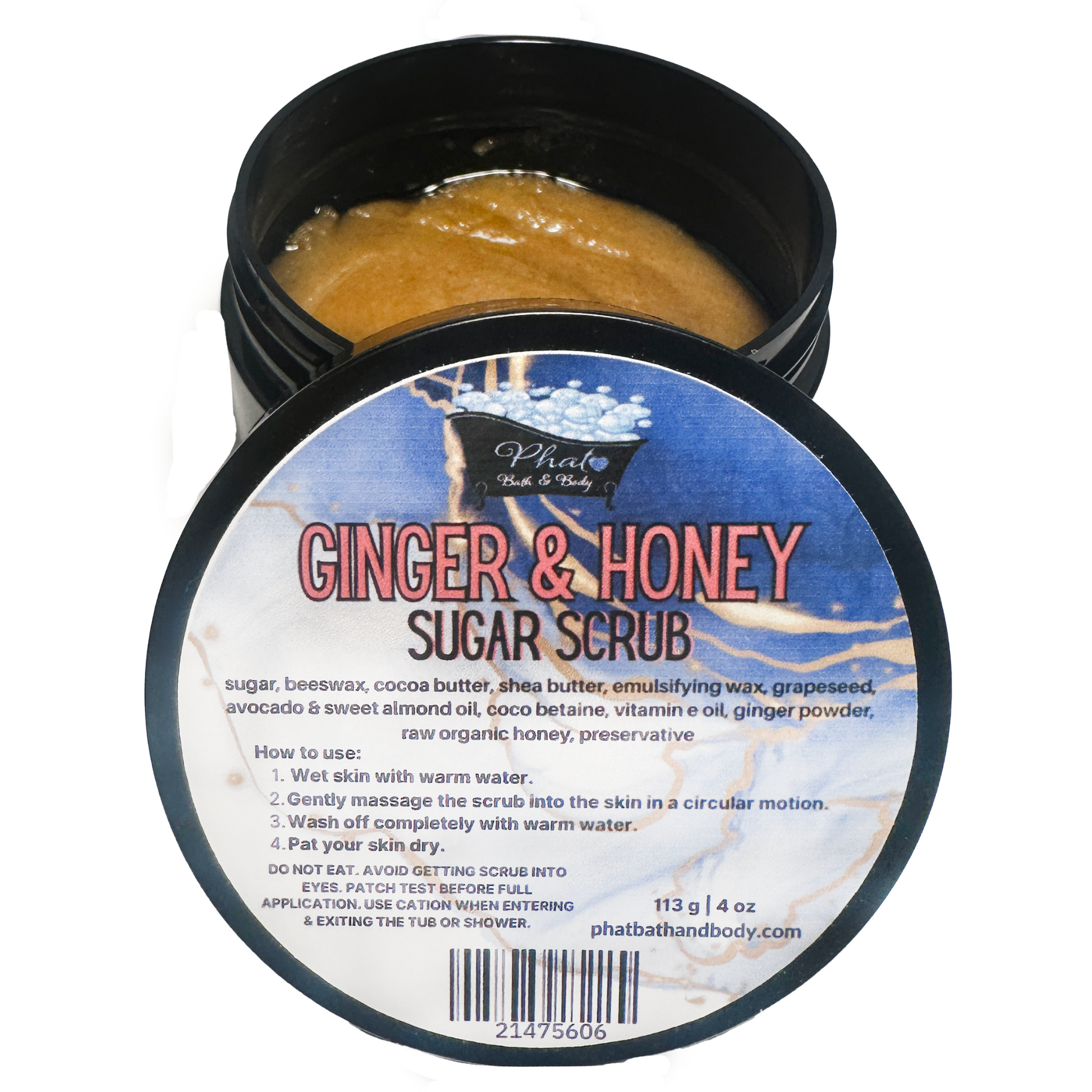 Ginger and Honey Natural Whipped Shea Sugar Scrub