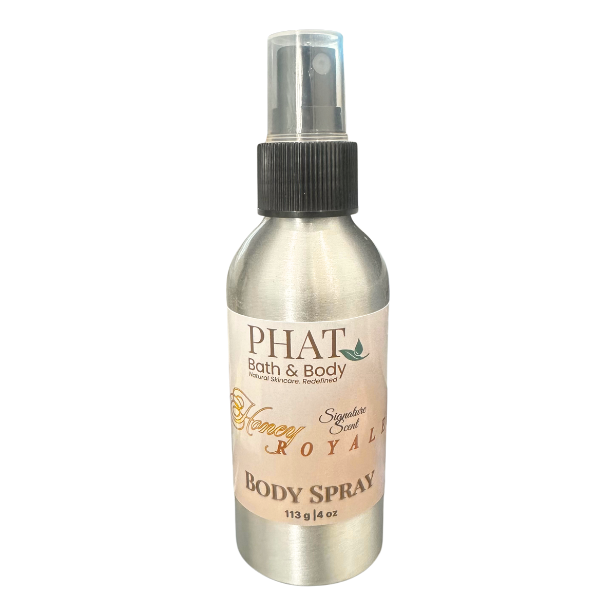 Body spray bottle labeled 'Phat Bath & Body' on a white background