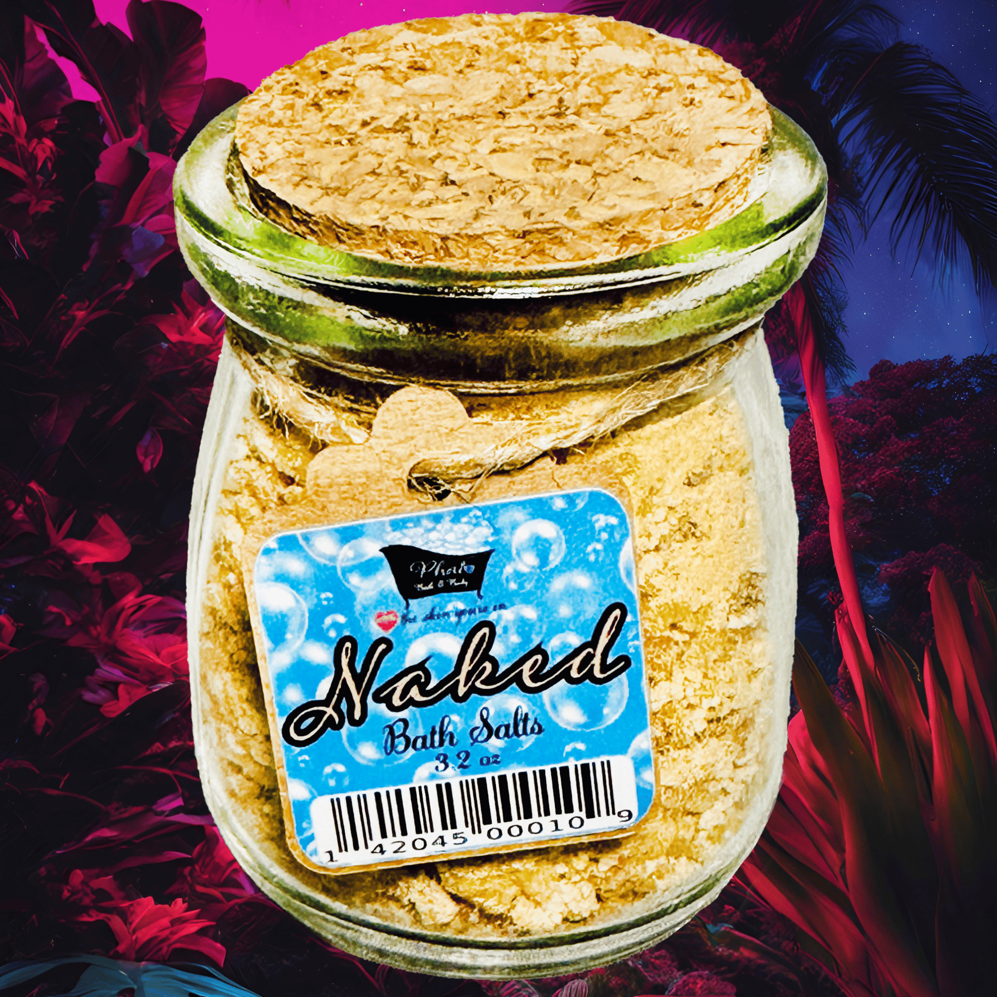 Naked Natural Bath Salts with Kaolin Clay Avocado Oil & Sea Salt Bath Soak | 3.5 oz