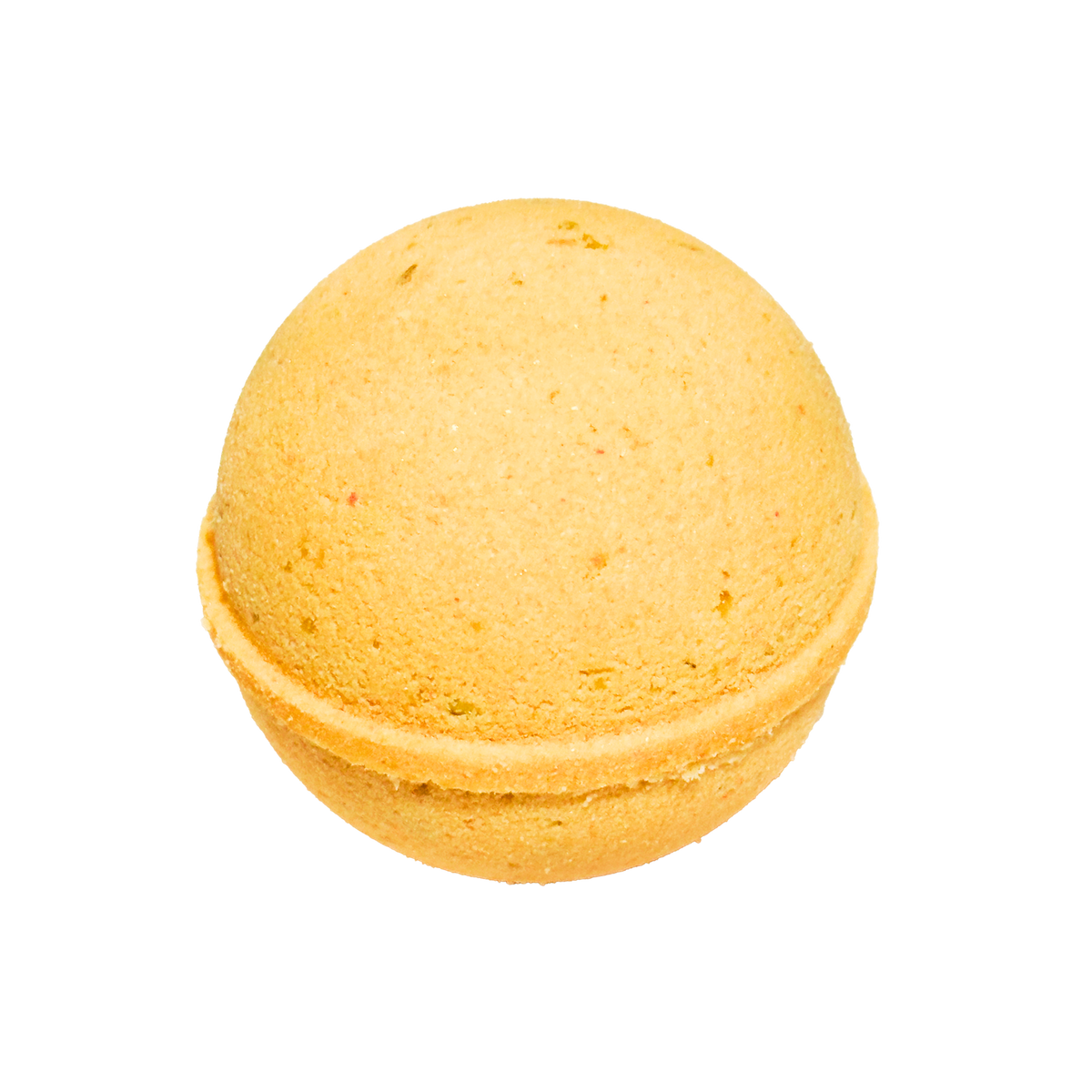 Yellow bath bomb on a white background