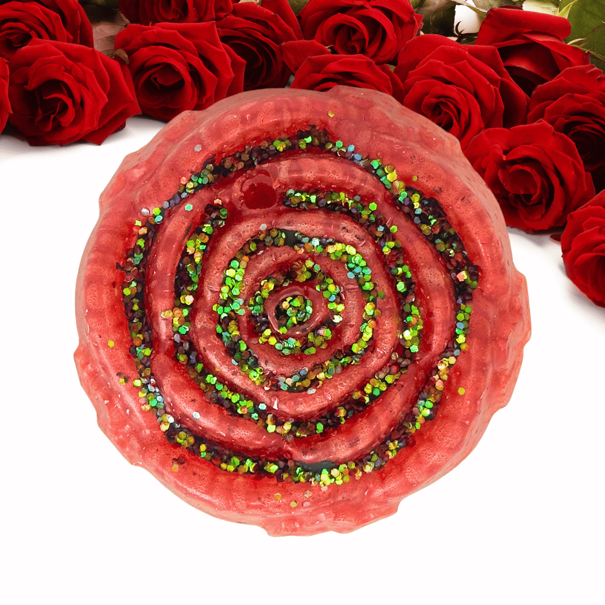 rose shaped car freshie with roses on a white background