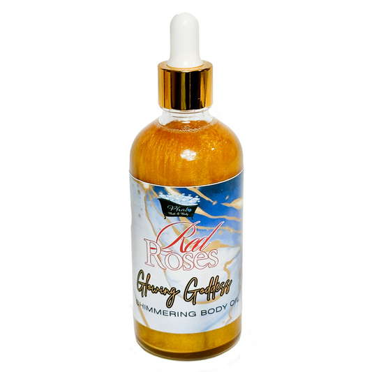 Red Roses Glowing Goddess Natural Shimmer Body Oil