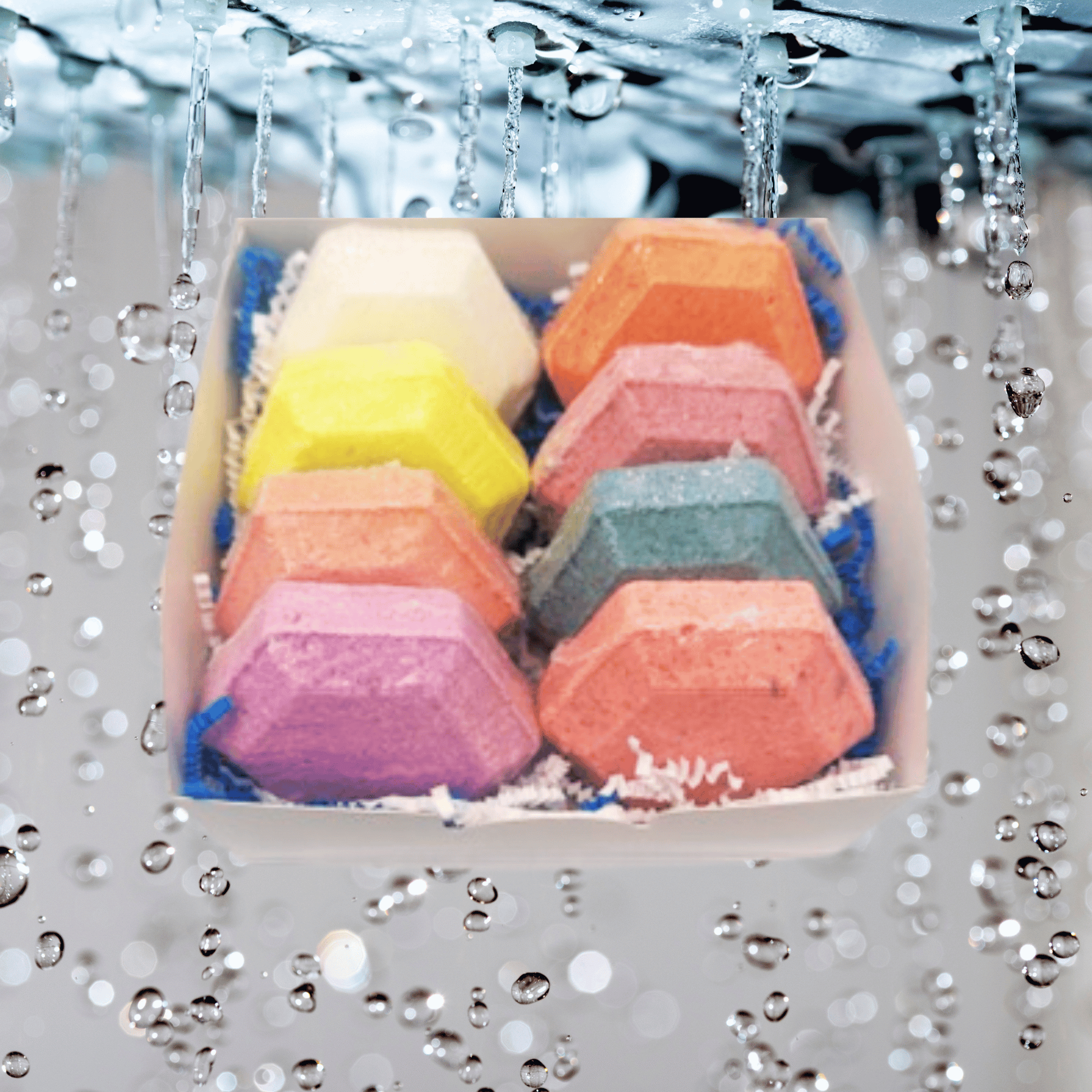 Soothing Showers| 8 Aromatherapy Steamers Gift Box Set in Assorted Scents