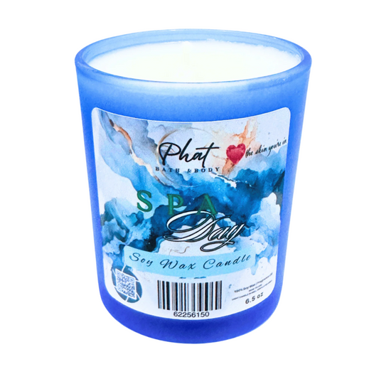 Spa Day Natural Soy Wax Candle Mint Eucalyptus 6.5 oz