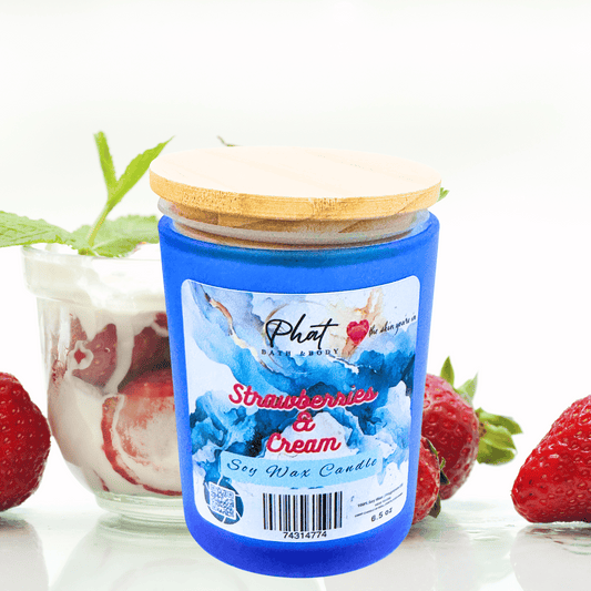 Strawberries and Cream Natural Soy Wax Candle 6.5 oz