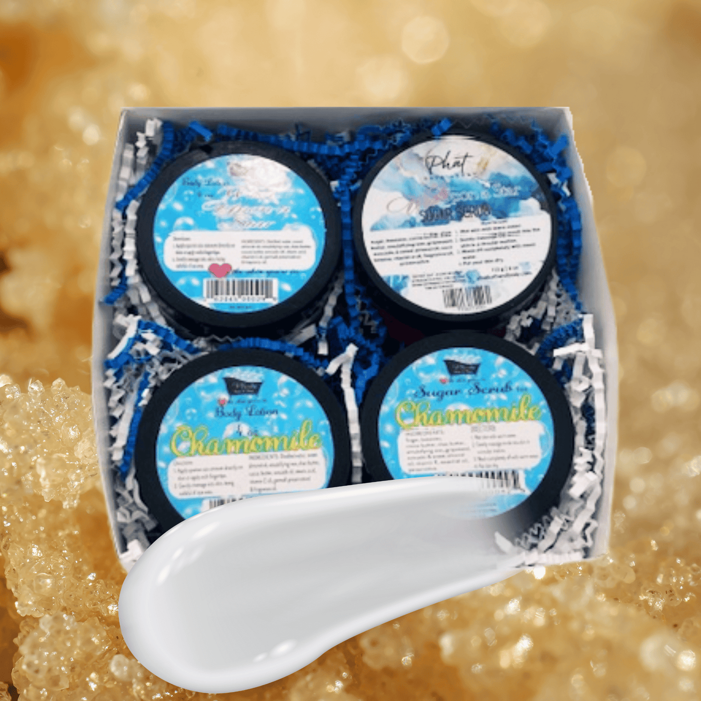 Sugar and Silk | Body Care Gift Duo 2 Body Lotion and 2 Sugar Scrubs in Assorted Scents with Terrycloth Headband