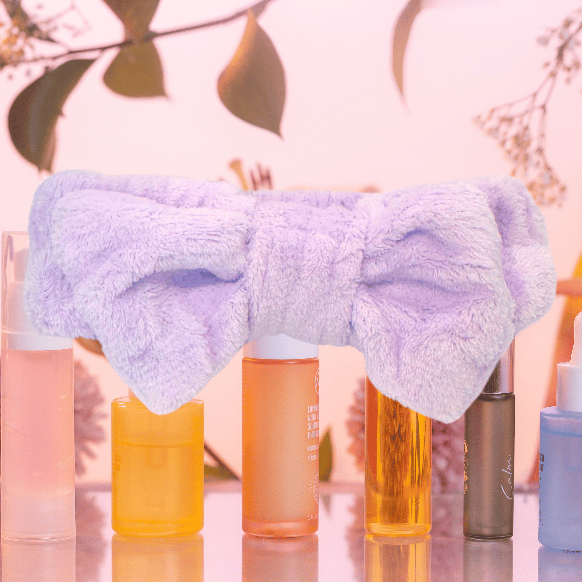 Terry Cloth Headband with Bow for Skincare in Assorted Colors