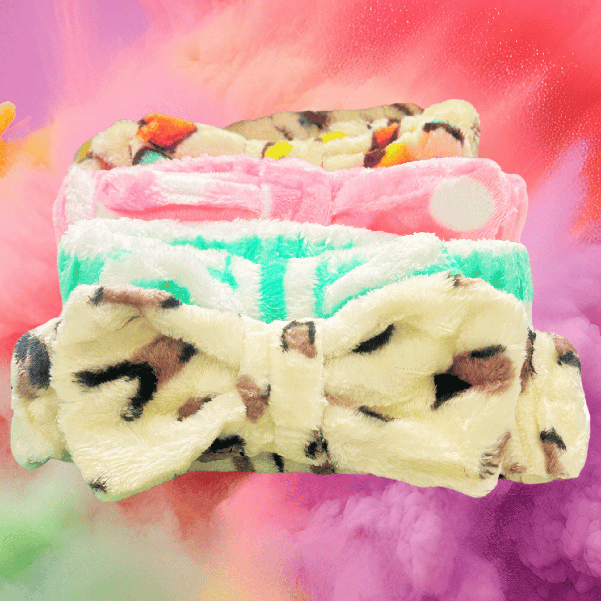 Terry Cloth Headband with Bow for Skincare in Assorted Colors