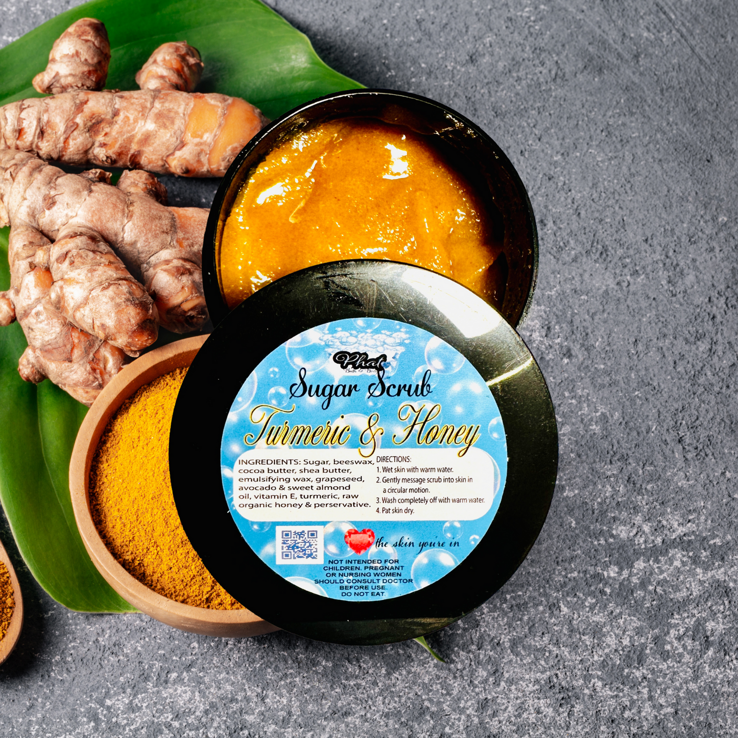 Turmeric and Honey Natural Whipped Shea Sugar Scrub