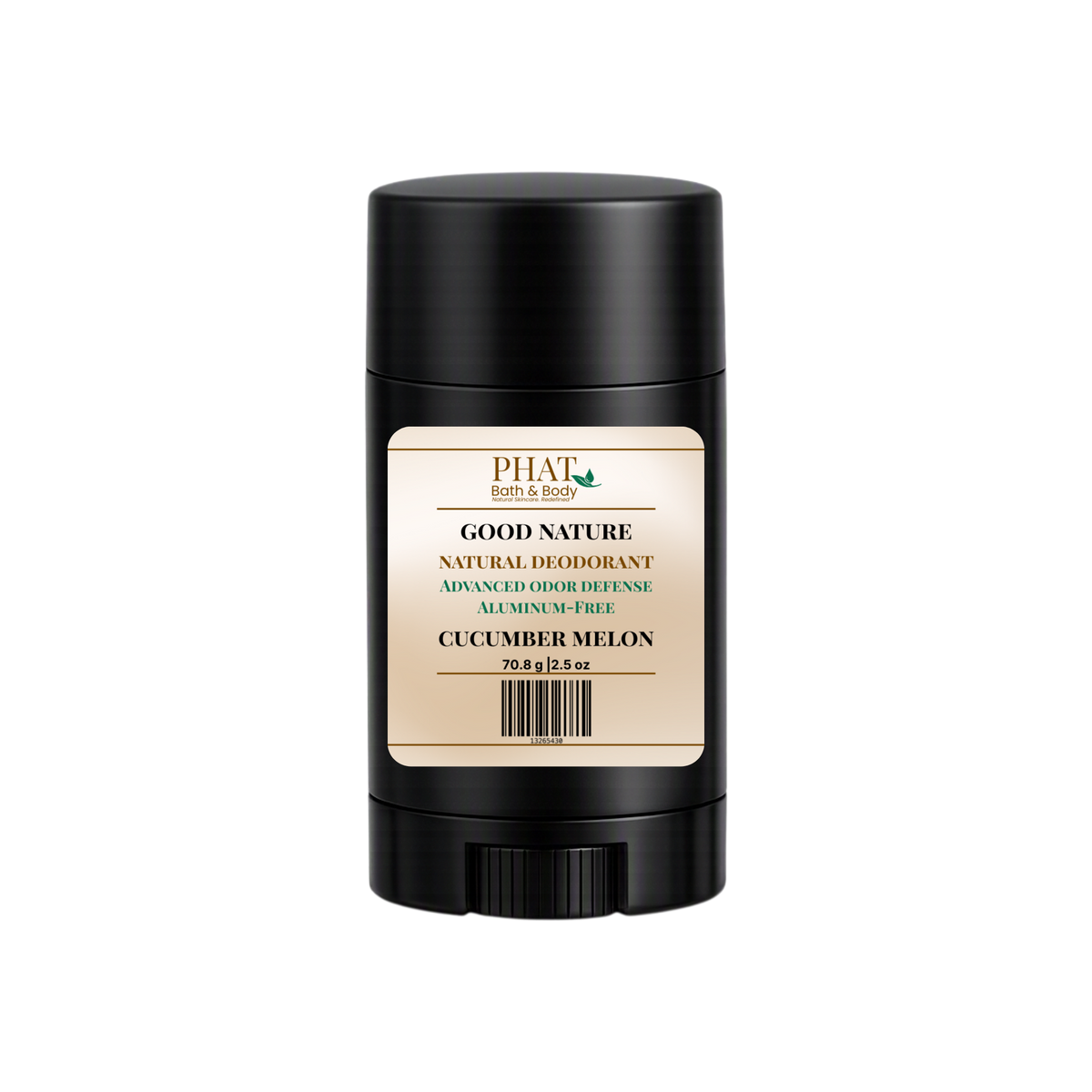 Cucumber Melon Good Nature Deodorant by Phat Bath & Body, a 2.5 oz scented deodorant with crisp cucumber, juicy melon, fresh-cut fruit and clean fragrance notes.