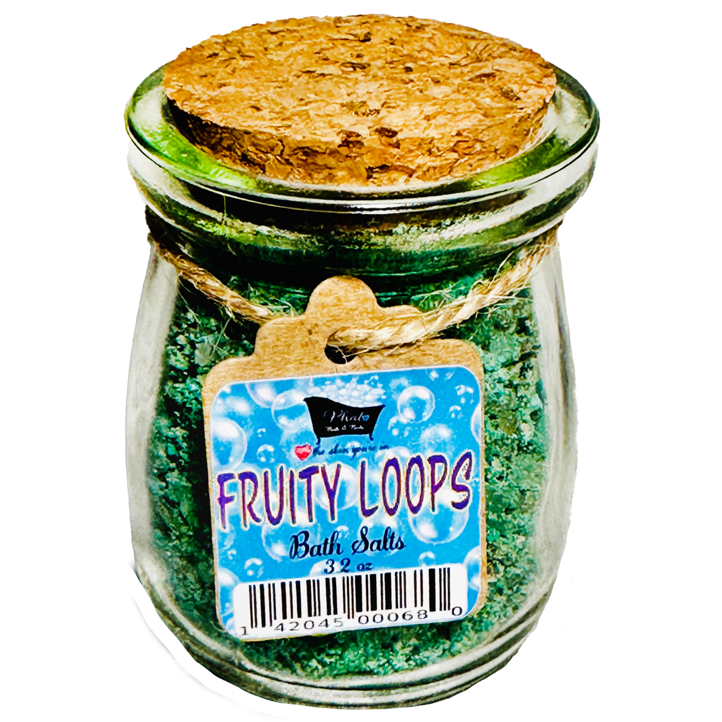 Fruity Loops Bath Salts Kaolin Avocado Sea Salt Bath Soak 3.5 oz