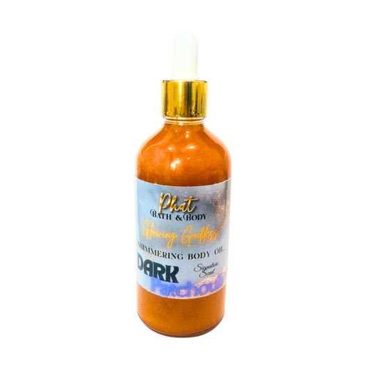 Dark Patchouli Signature Scent Glowing Goddess Natural Shimmer Body Oil | 3.2 oz