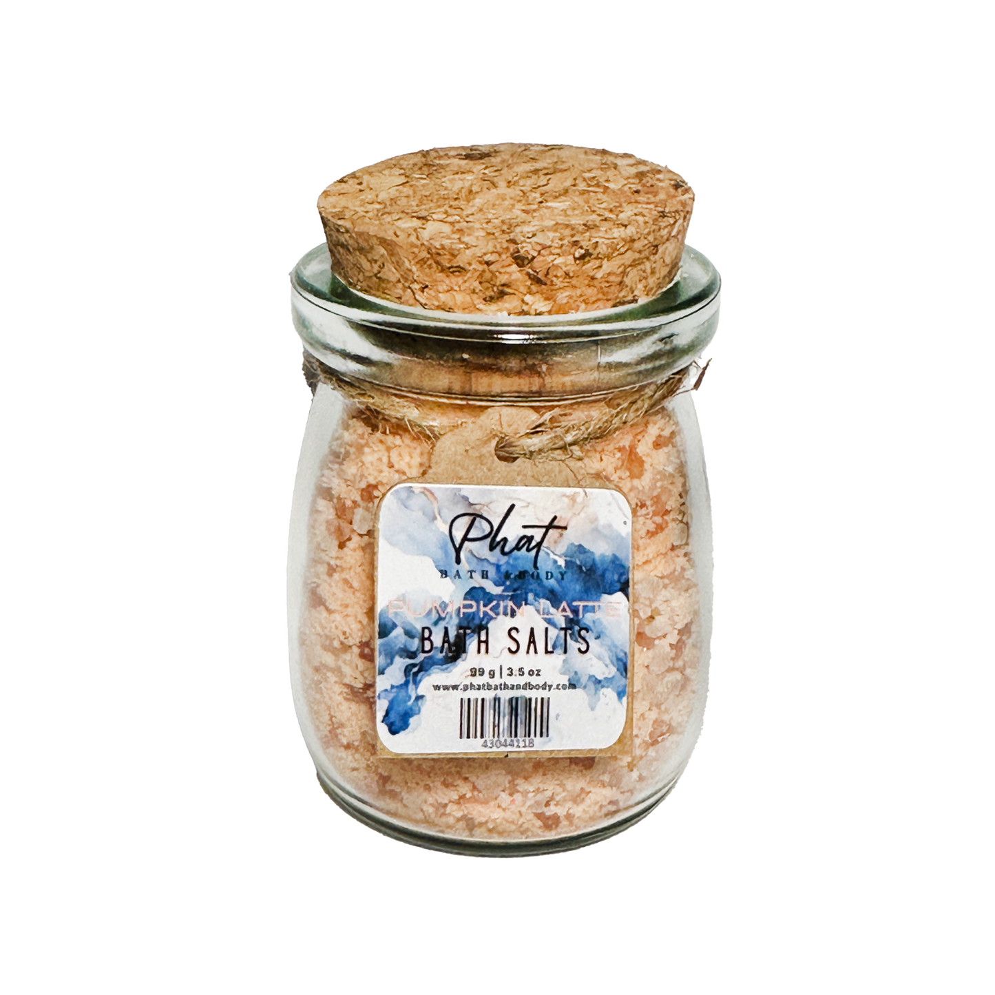 Pumpkin Latte Natural Bath Salts with Kaolin Avocado & Sea Salt Bath Soak | 3.5 oz