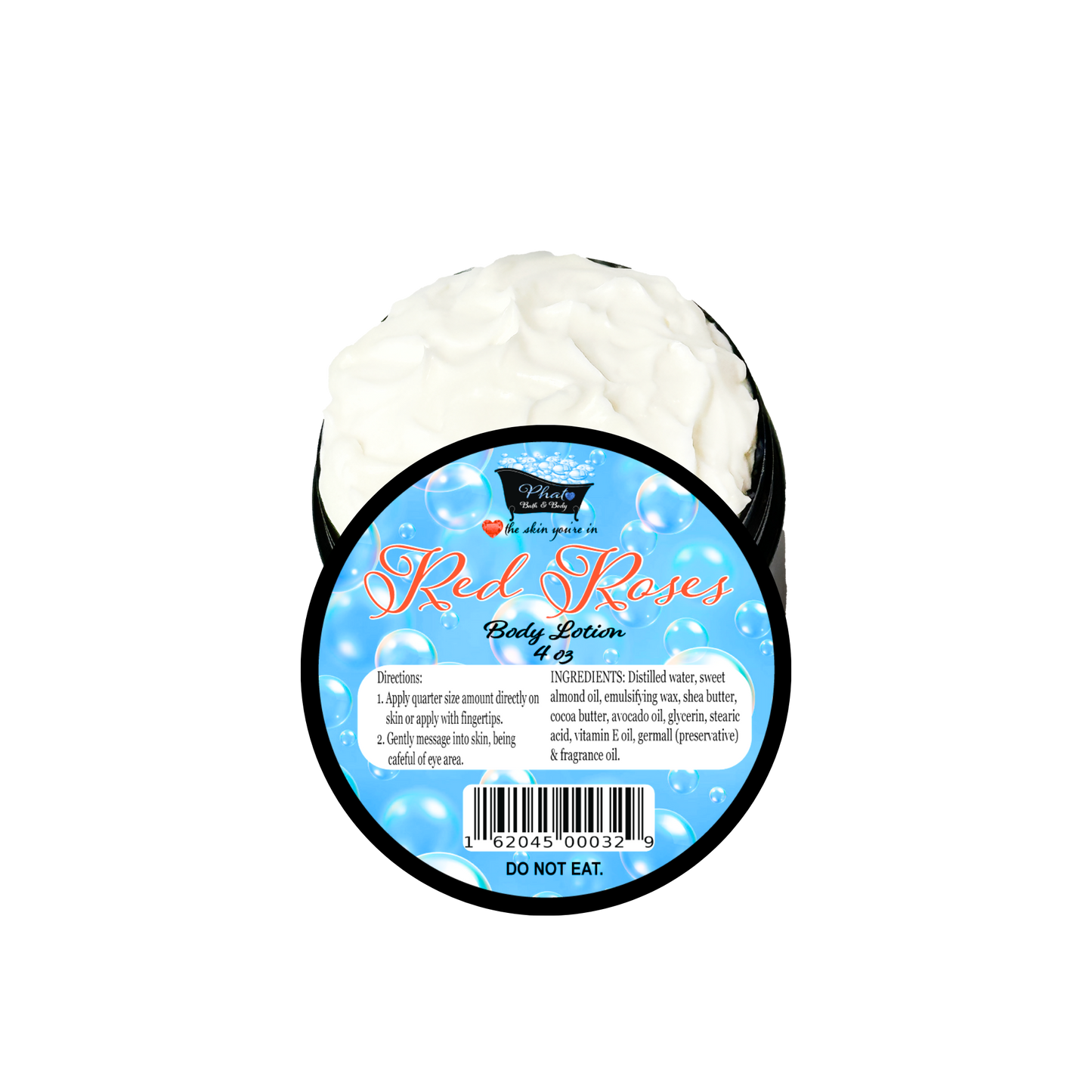 Red Roses Organic Moisturizing Body Lotion with Shea & Cocoa Butter | 5 oz