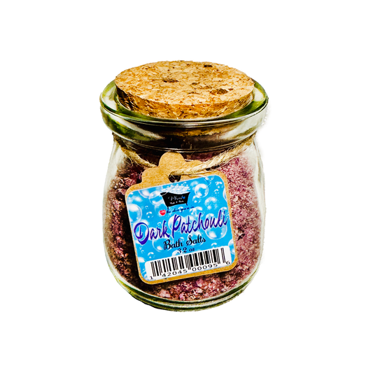 Dark Patchouli Signature Scent Natural Bath Salts with Kaolin Avocado & Sea Salt Bath Soak | 3.5 oz