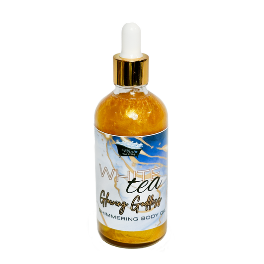 White Tea Glowing Goddess Natural Shimmer Body Oil Golden Glow | 3.2 oz