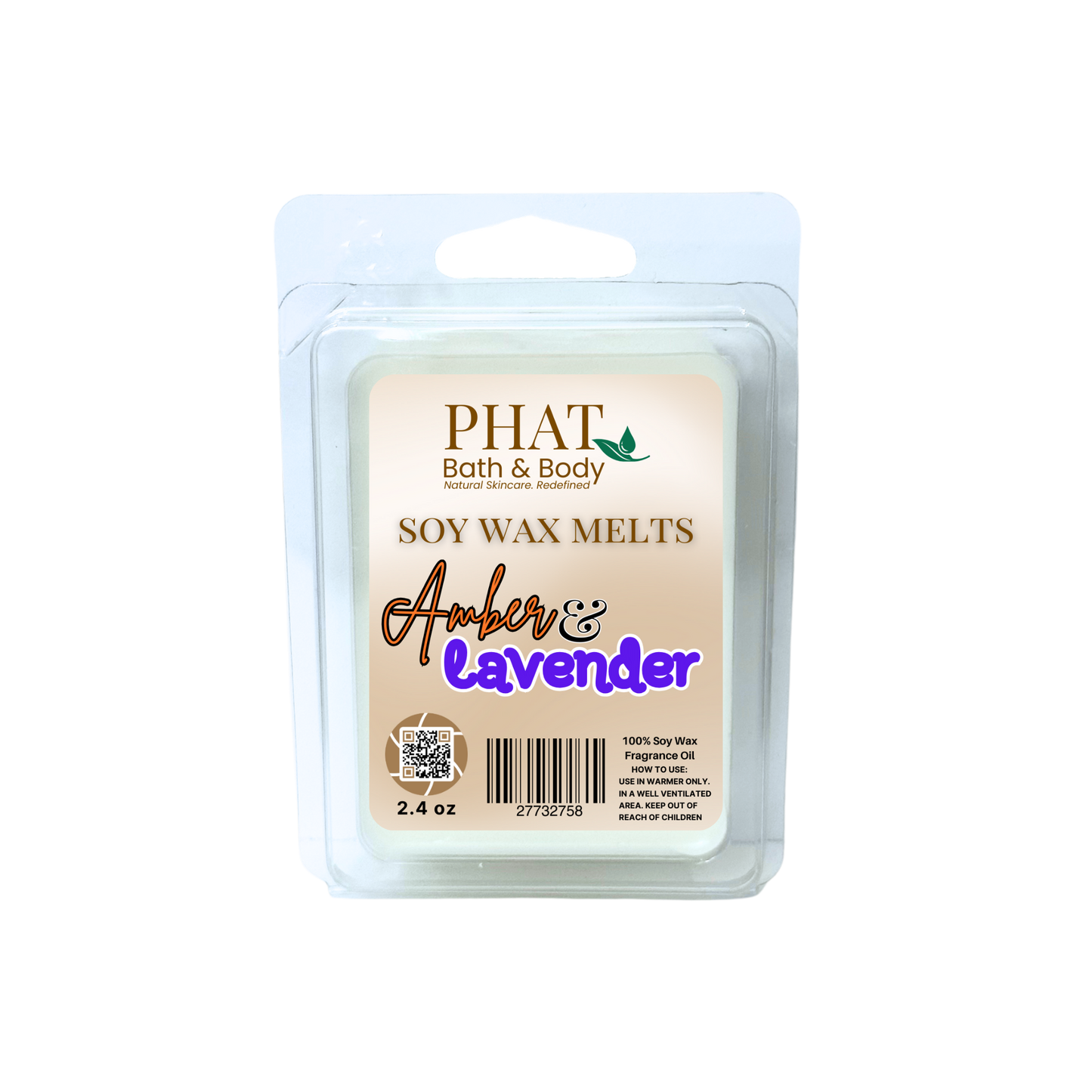 Amber & Lavender Natural Soy Wax Melts Black Amber and Lavender Type | 2.4 oz