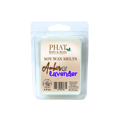 Amber & Lavender Natural Soy Wax Melts Black Amber and Lavender Type | 2.4 oz