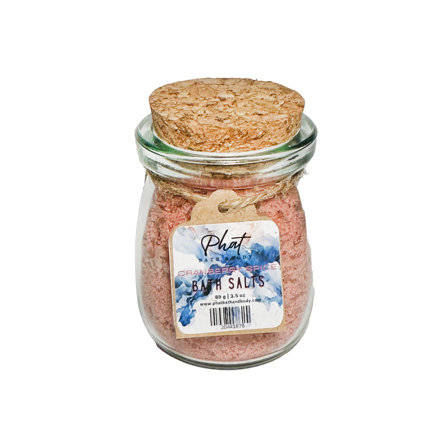 Cranberry Spice Natural Bath Salts with Kaolin Avocado & Sea Salt Bath Soak | 3.5 oz