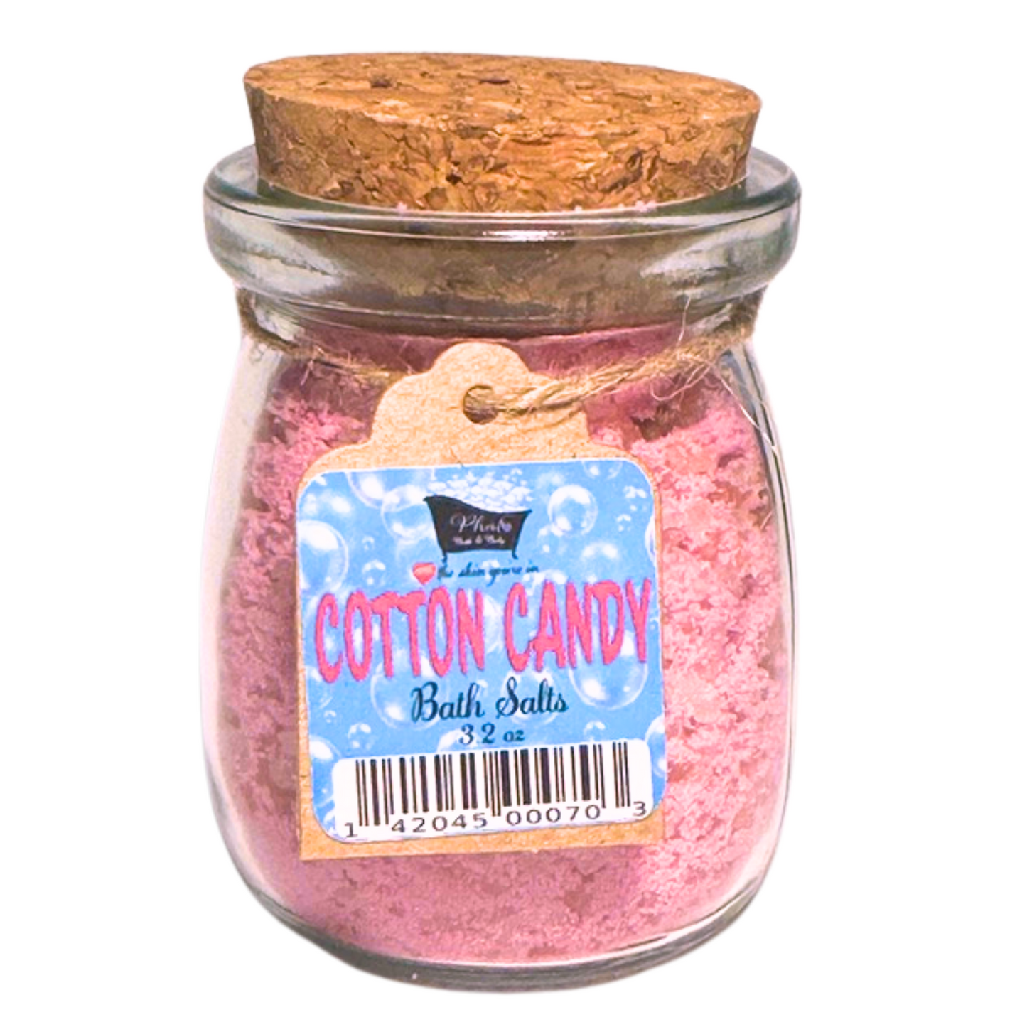 Cotton Candy Natural Bath Salts Kaolin Avocado Sea Salt Bath Soak 3.5 oz