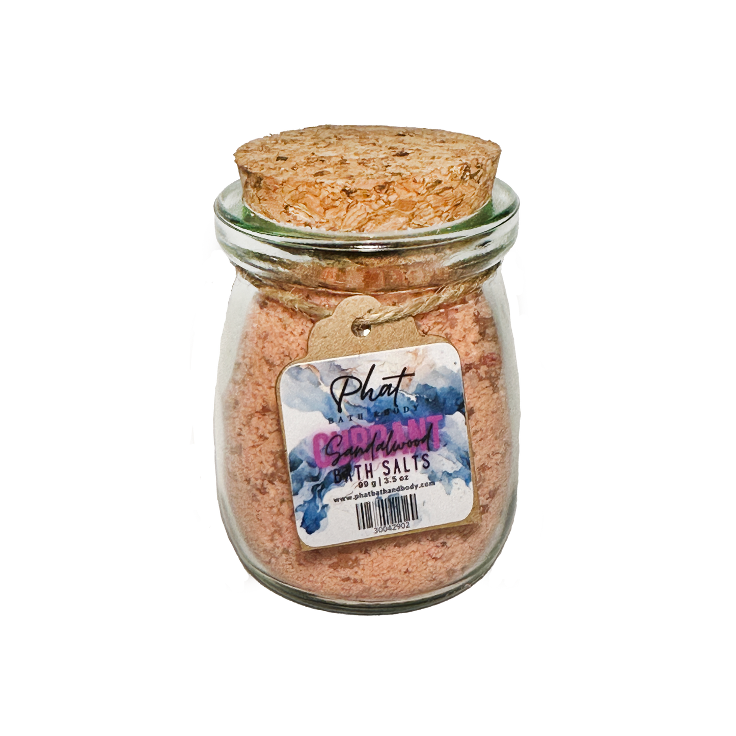 Currant & Sandalwood Natural Bath Salts with Kaolin Avocado & Sea Salt Bath Soak | 3.5 oz