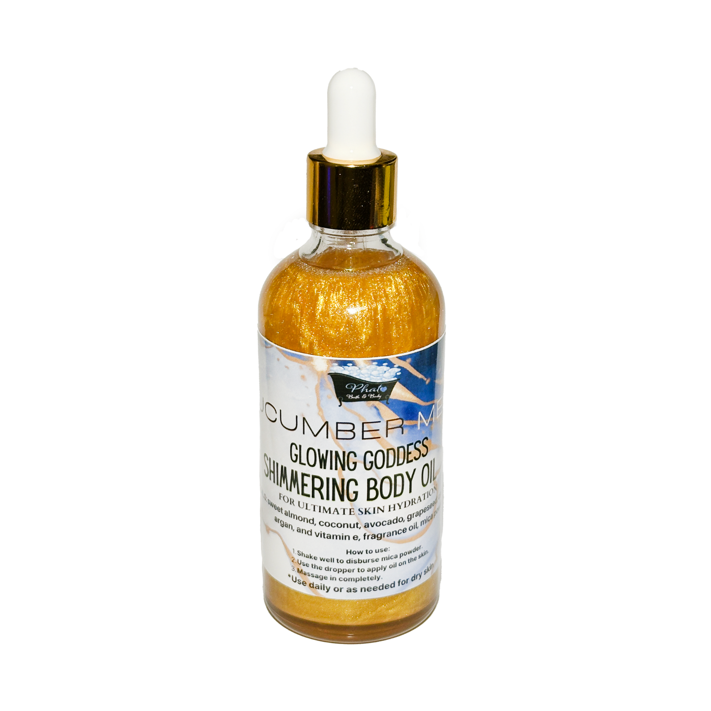 Cucumber Melon Glowing Goddess Natural Shimmer Body Oil Golden Glow | 3.2 oz