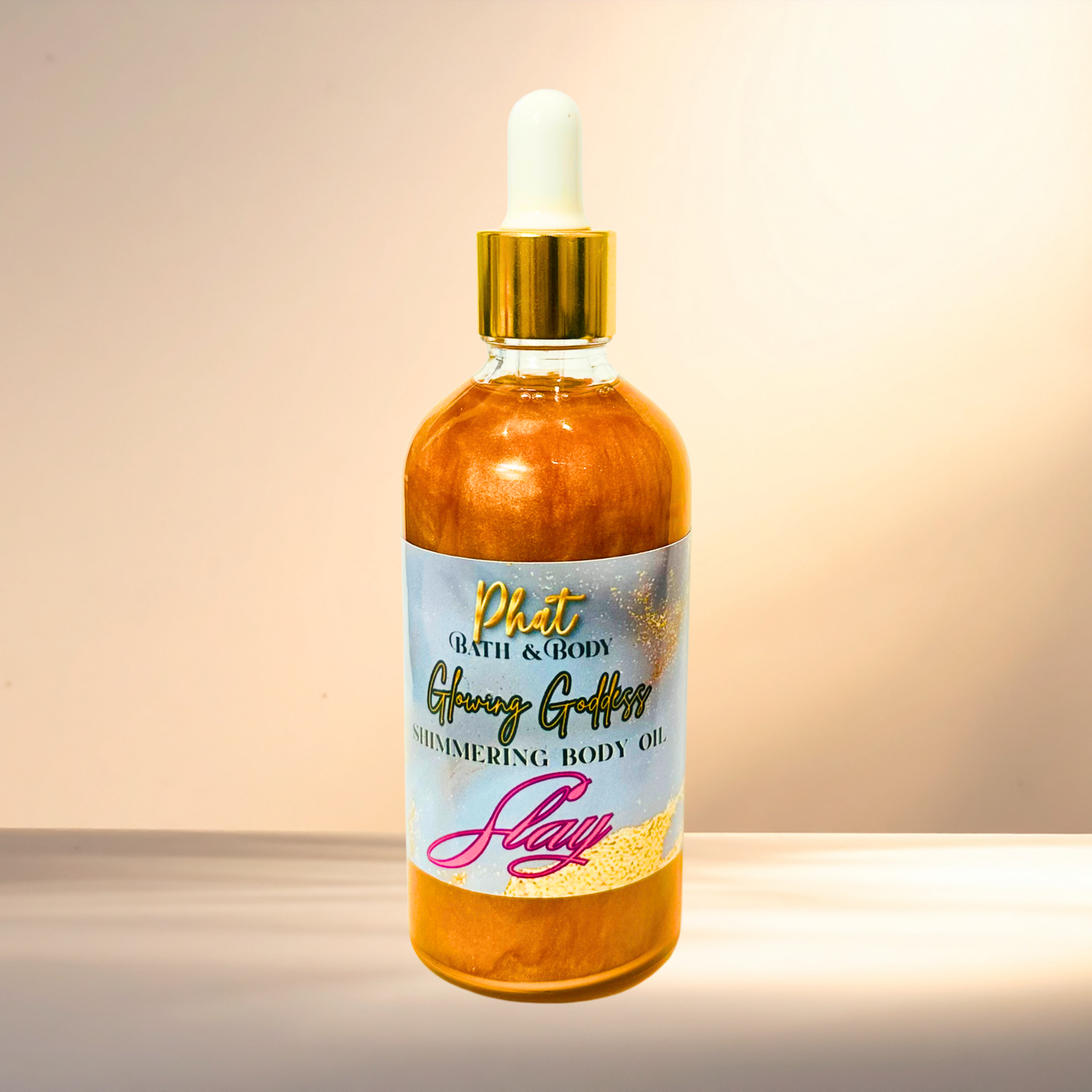 Slay Glowing Goddess Natural Shimmer Body Oil Golden Glow Bite Me Type | 3.2 oz