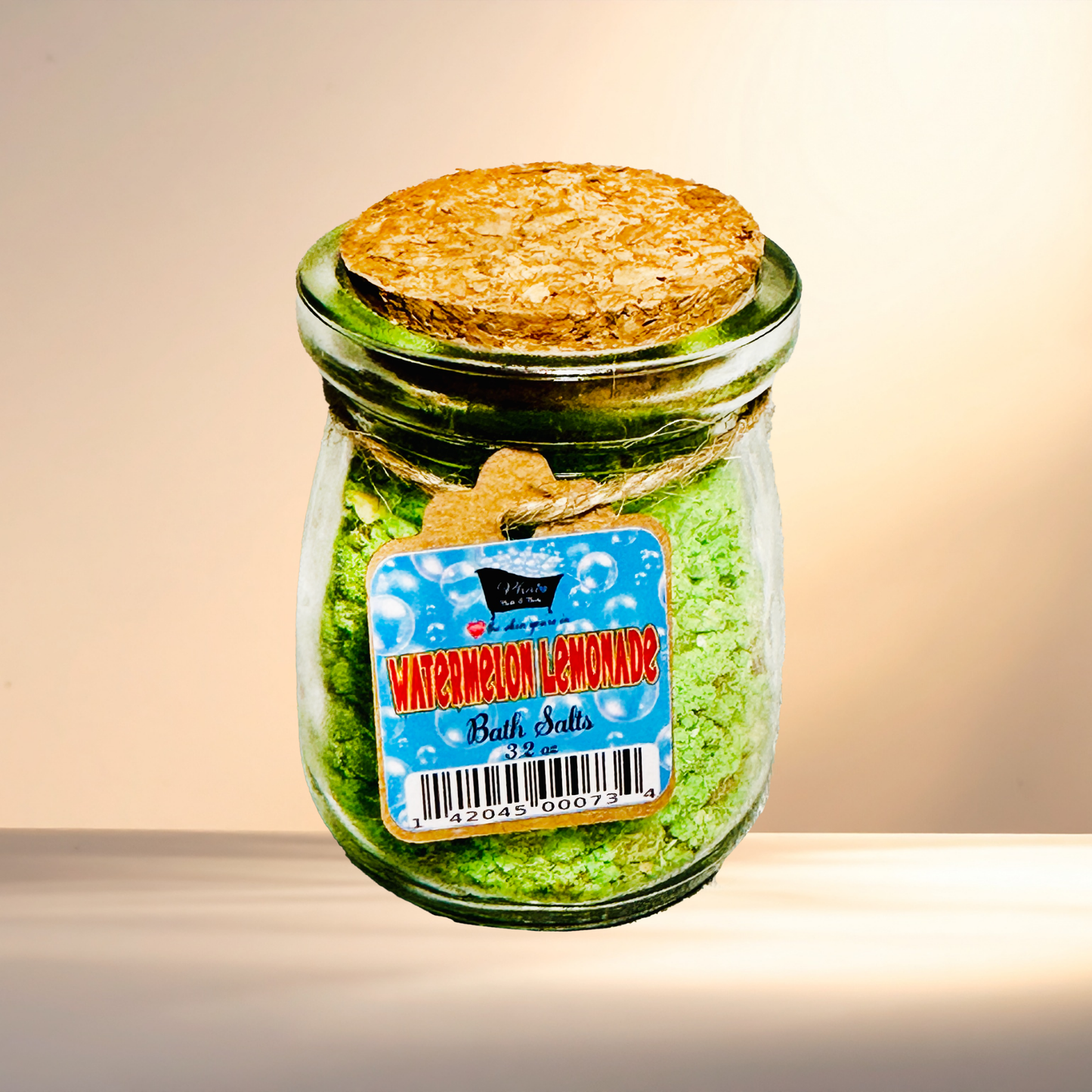 Watermelon Lemonade Natural Bath Salts with Kaolin Avocado & Sea Salt Bath Soak | 3.5 oz