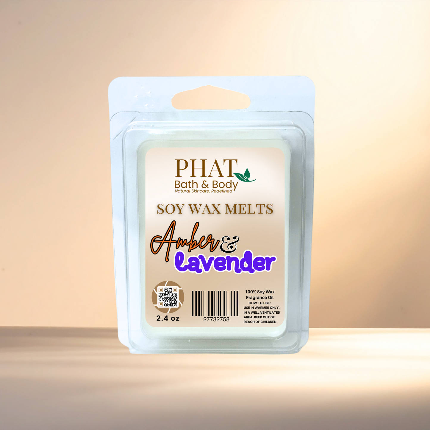Amber & Lavender Natural Soy Wax Melts Black Amber and Lavender Type | 2.4 oz