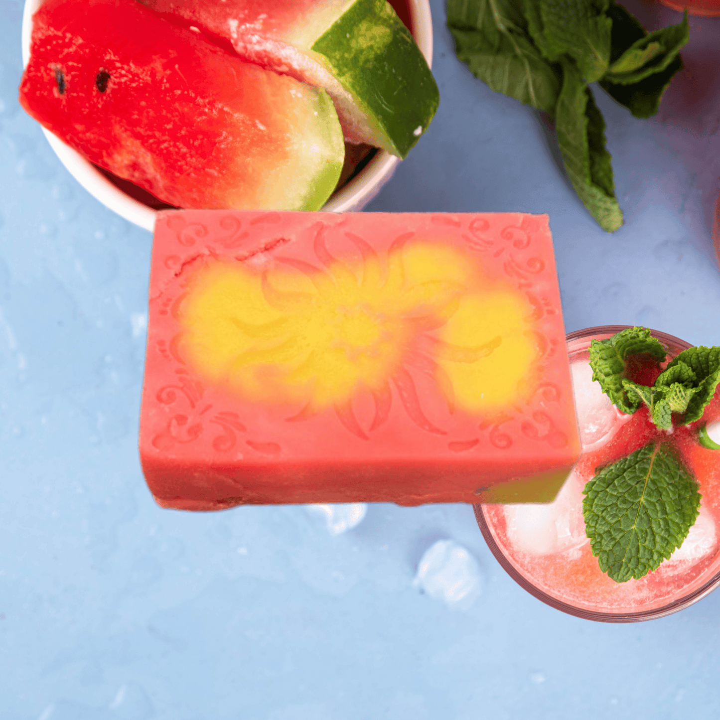 Watermelon Lemonade Handmade Natural Bar Soap Coconut Olive Oil Bar Soap